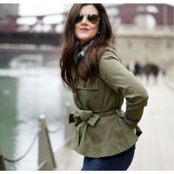✨J.Crew Green Cropped Fatigue Utility Sz Small Jacket✨ - Picture 1 of 9